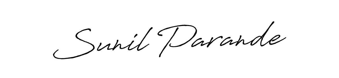 How to make Sunil Parande signature? Antro_Vectra_Bolder is a professional autograph style. Create handwritten signature for Sunil Parande name. Sunil Parande signature style 7 images and pictures png