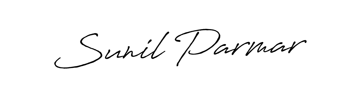 How to make Sunil Parmar name signature. Use Antro_Vectra_Bolder style for creating short signs online. This is the latest handwritten sign. Sunil Parmar signature style 7 images and pictures png