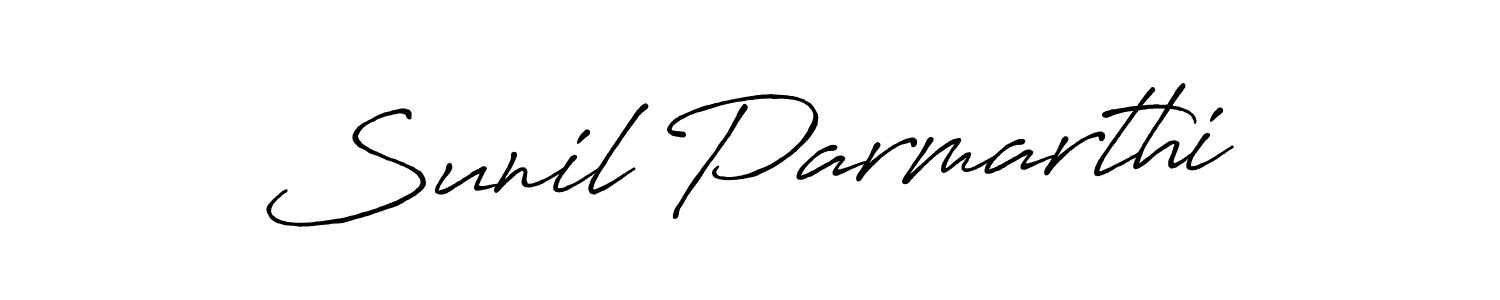 Use a signature maker to create a handwritten signature online. With this signature software, you can design (Antro_Vectra_Bolder) your own signature for name Sunil Parmarthi. Sunil Parmarthi signature style 7 images and pictures png