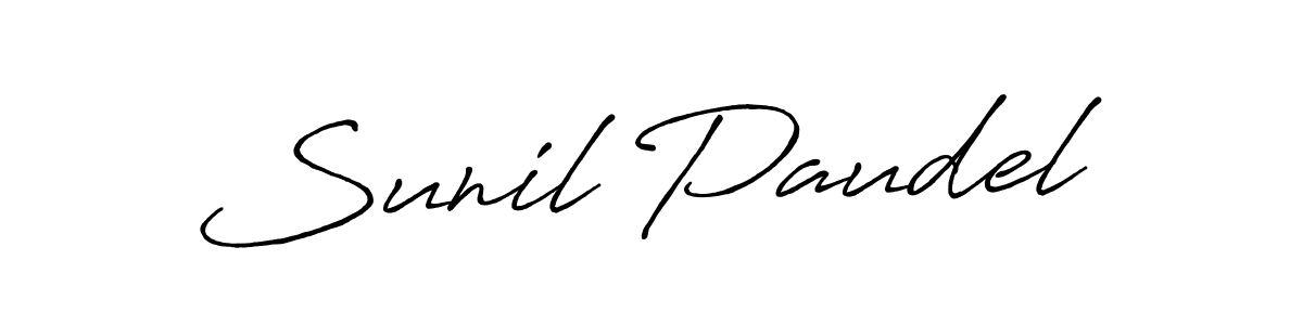 How to make Sunil Paudel signature? Antro_Vectra_Bolder is a professional autograph style. Create handwritten signature for Sunil Paudel name. Sunil Paudel signature style 7 images and pictures png