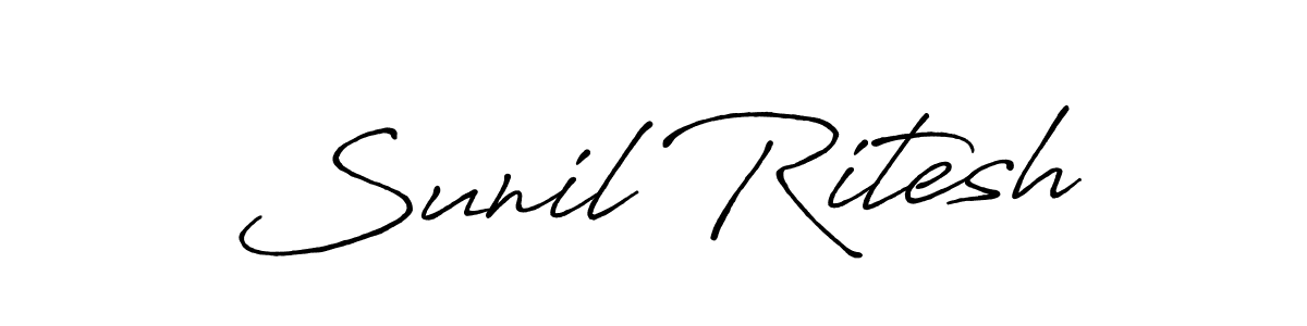 Make a short Sunil Ritesh signature style. Manage your documents anywhere anytime using Antro_Vectra_Bolder. Create and add eSignatures, submit forms, share and send files easily. Sunil Ritesh signature style 7 images and pictures png
