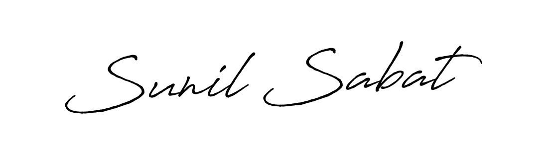 How to make Sunil Sabat name signature. Use Antro_Vectra_Bolder style for creating short signs online. This is the latest handwritten sign. Sunil Sabat signature style 7 images and pictures png