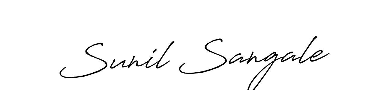 Sunil Sangale stylish signature style. Best Handwritten Sign (Antro_Vectra_Bolder) for my name. Handwritten Signature Collection Ideas for my name Sunil Sangale. Sunil Sangale signature style 7 images and pictures png