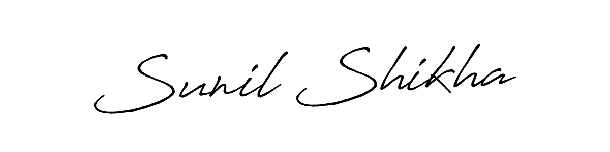 How to make Sunil Shikha name signature. Use Antro_Vectra_Bolder style for creating short signs online. This is the latest handwritten sign. Sunil Shikha signature style 7 images and pictures png