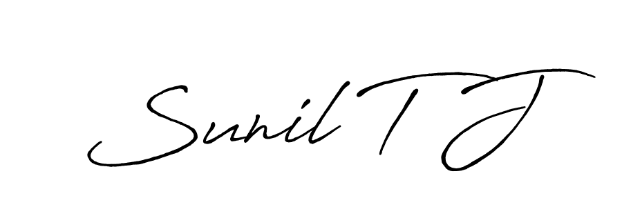 How to Draw Sunil T J signature style? Antro_Vectra_Bolder is a latest design signature styles for name Sunil T J. Sunil T J signature style 7 images and pictures png
