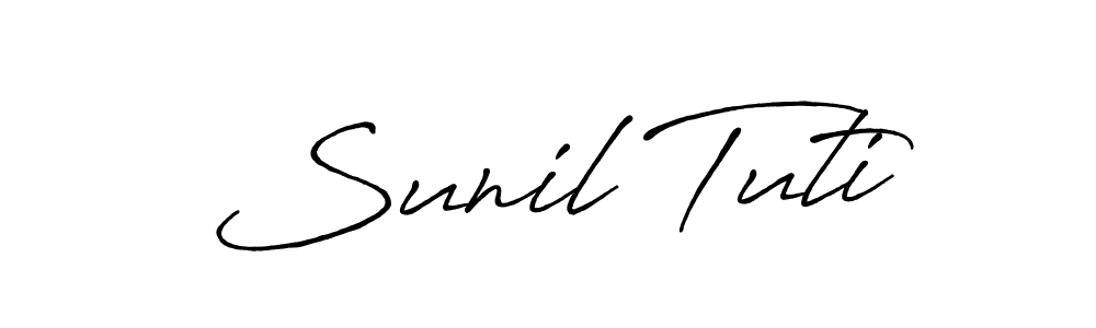 How to make Sunil Tuti signature? Antro_Vectra_Bolder is a professional autograph style. Create handwritten signature for Sunil Tuti name. Sunil Tuti signature style 7 images and pictures png