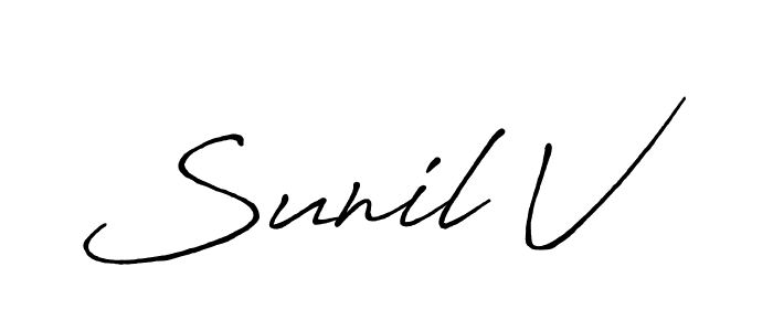 Best and Professional Signature Style for Sunil V. Antro_Vectra_Bolder Best Signature Style Collection. Sunil V signature style 7 images and pictures png