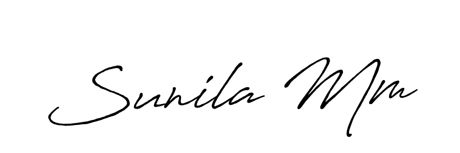 Create a beautiful signature design for name Sunila Mm. With this signature (Antro_Vectra_Bolder) fonts, you can make a handwritten signature for free. Sunila Mm signature style 7 images and pictures png