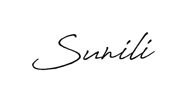 Also we have Sunili name is the best signature style. Create professional handwritten signature collection using Antro_Vectra_Bolder autograph style. Sunili signature style 7 images and pictures png