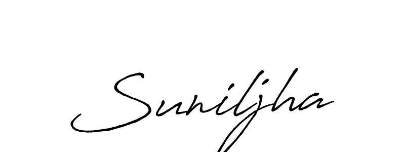 Design your own signature with our free online signature maker. With this signature software, you can create a handwritten (Antro_Vectra_Bolder) signature for name Suniljha. Suniljha signature style 7 images and pictures png