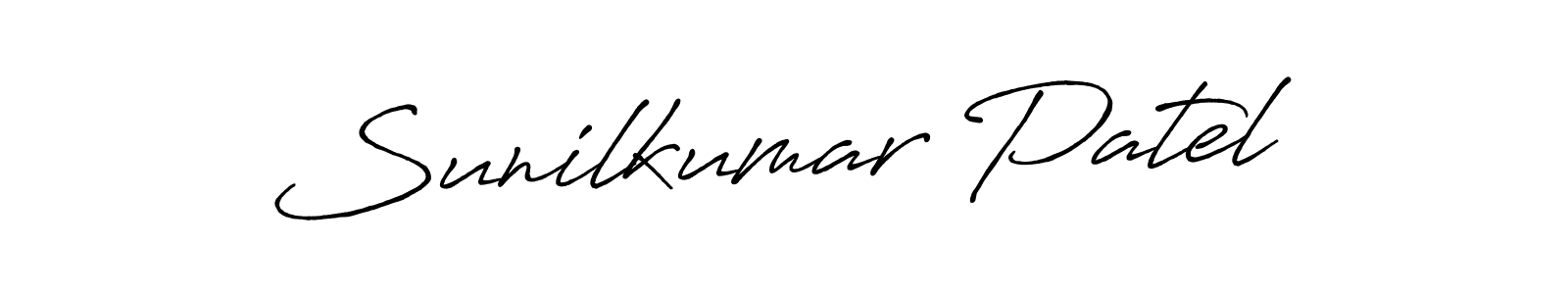 How to make Sunilkumar Patel name signature. Use Antro_Vectra_Bolder style for creating short signs online. This is the latest handwritten sign. Sunilkumar Patel signature style 7 images and pictures png