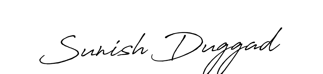 Make a beautiful signature design for name Sunish Duggad. With this signature (Antro_Vectra_Bolder) style, you can create a handwritten signature for free. Sunish Duggad signature style 7 images and pictures png