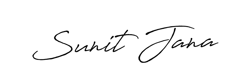 You should practise on your own different ways (Antro_Vectra_Bolder) to write your name (Sunit Jana) in signature. don't let someone else do it for you. Sunit Jana signature style 7 images and pictures png