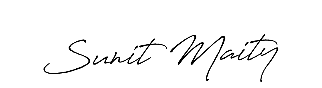 How to make Sunit Maity name signature. Use Antro_Vectra_Bolder style for creating short signs online. This is the latest handwritten sign. Sunit Maity signature style 7 images and pictures png