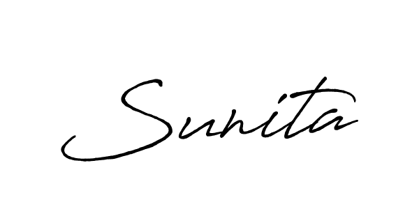 How to make Sunita signature? Antro_Vectra_Bolder is a professional autograph style. Create handwritten signature for Sunita name. Sunita signature style 7 images and pictures png