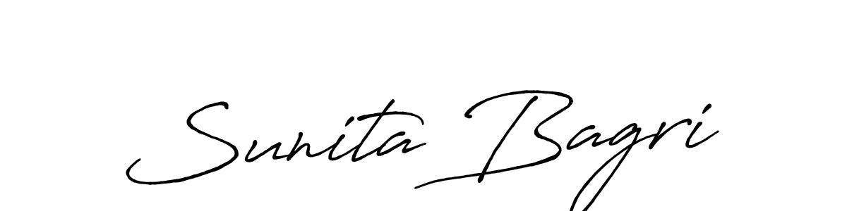 How to make Sunita Bagri name signature. Use Antro_Vectra_Bolder style for creating short signs online. This is the latest handwritten sign. Sunita Bagri signature style 7 images and pictures png