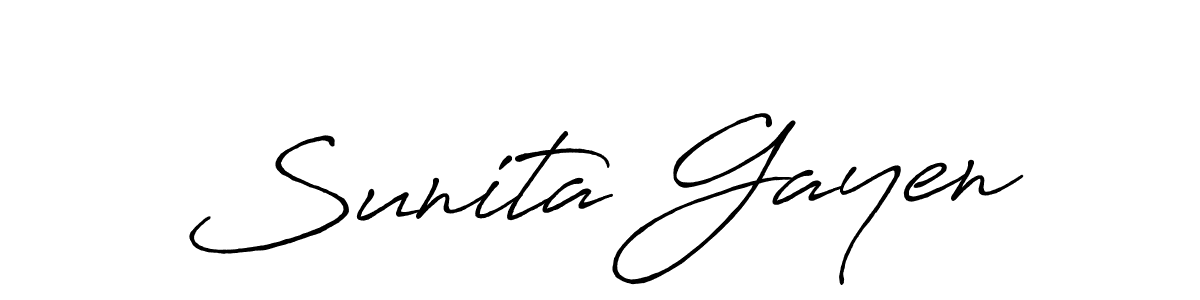 Also we have Sunita Gayen name is the best signature style. Create professional handwritten signature collection using Antro_Vectra_Bolder autograph style. Sunita Gayen signature style 7 images and pictures png