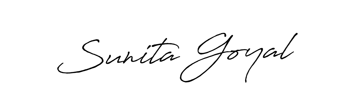 How to make Sunita Goyal signature? Antro_Vectra_Bolder is a professional autograph style. Create handwritten signature for Sunita Goyal name. Sunita Goyal signature style 7 images and pictures png