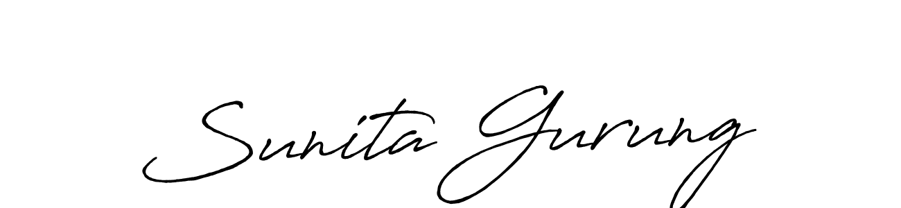 Make a beautiful signature design for name Sunita Gurung. With this signature (Antro_Vectra_Bolder) style, you can create a handwritten signature for free. Sunita Gurung signature style 7 images and pictures png