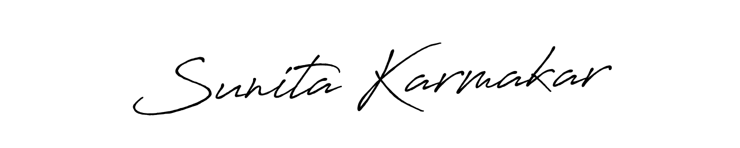 You should practise on your own different ways (Antro_Vectra_Bolder) to write your name (Sunita Karmakar) in signature. don't let someone else do it for you. Sunita Karmakar signature style 7 images and pictures png
