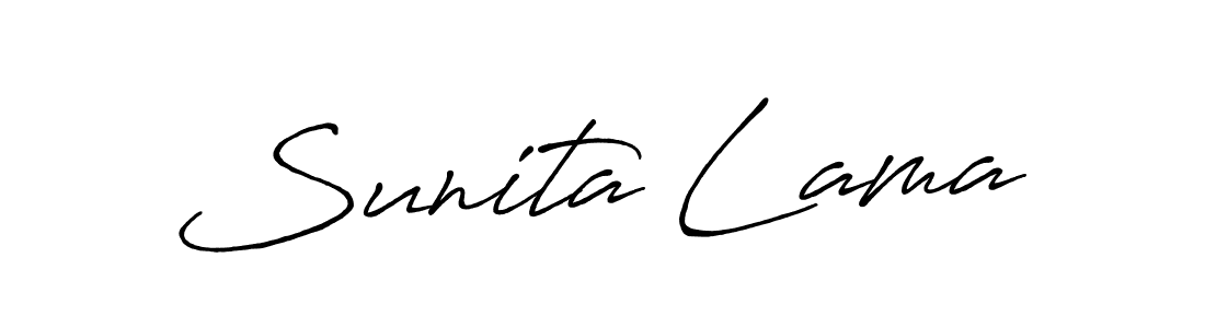 Also we have Sunita Lama name is the best signature style. Create professional handwritten signature collection using Antro_Vectra_Bolder autograph style. Sunita Lama signature style 7 images and pictures png