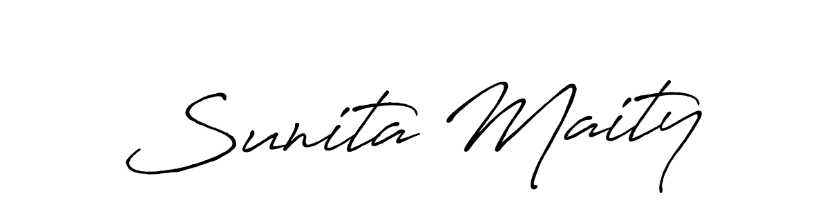 Sunita Maity stylish signature style. Best Handwritten Sign (Antro_Vectra_Bolder) for my name. Handwritten Signature Collection Ideas for my name Sunita Maity. Sunita Maity signature style 7 images and pictures png