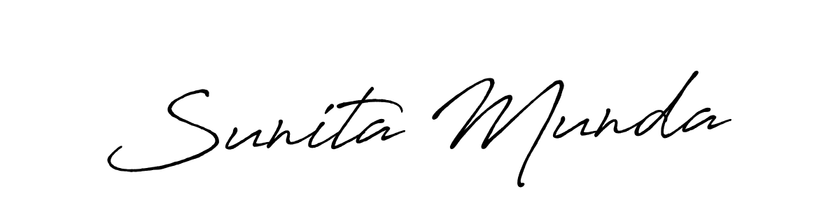 Antro_Vectra_Bolder is a professional signature style that is perfect for those who want to add a touch of class to their signature. It is also a great choice for those who want to make their signature more unique. Get Sunita Munda name to fancy signature for free. Sunita Munda signature style 7 images and pictures png