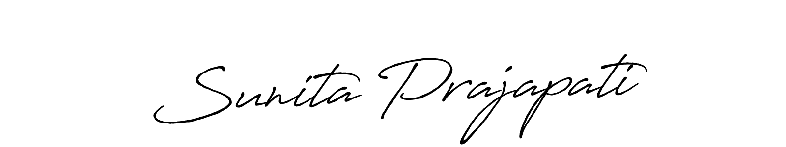 You should practise on your own different ways (Antro_Vectra_Bolder) to write your name (Sunita Prajapati) in signature. don't let someone else do it for you. Sunita Prajapati signature style 7 images and pictures png