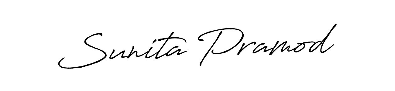 Sunita Pramod stylish signature style. Best Handwritten Sign (Antro_Vectra_Bolder) for my name. Handwritten Signature Collection Ideas for my name Sunita Pramod. Sunita Pramod signature style 7 images and pictures png