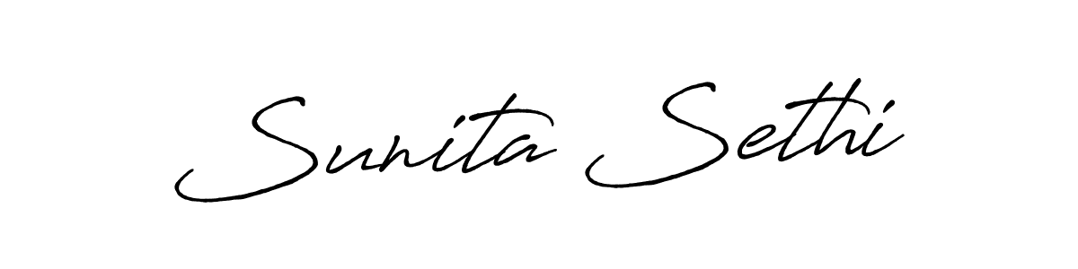 How to make Sunita Sethi signature? Antro_Vectra_Bolder is a professional autograph style. Create handwritten signature for Sunita Sethi name. Sunita Sethi signature style 7 images and pictures png