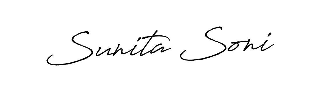 Create a beautiful signature design for name Sunita Soni. With this signature (Antro_Vectra_Bolder) fonts, you can make a handwritten signature for free. Sunita Soni signature style 7 images and pictures png