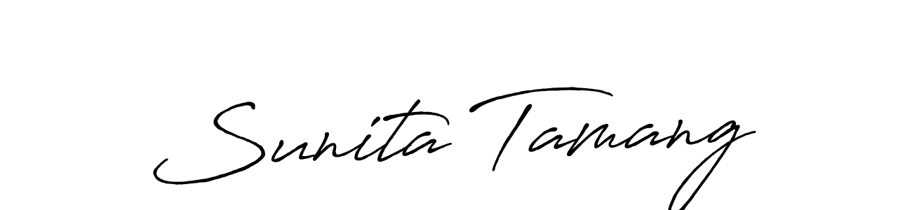 Create a beautiful signature design for name Sunita Tamang. With this signature (Antro_Vectra_Bolder) fonts, you can make a handwritten signature for free. Sunita Tamang signature style 7 images and pictures png