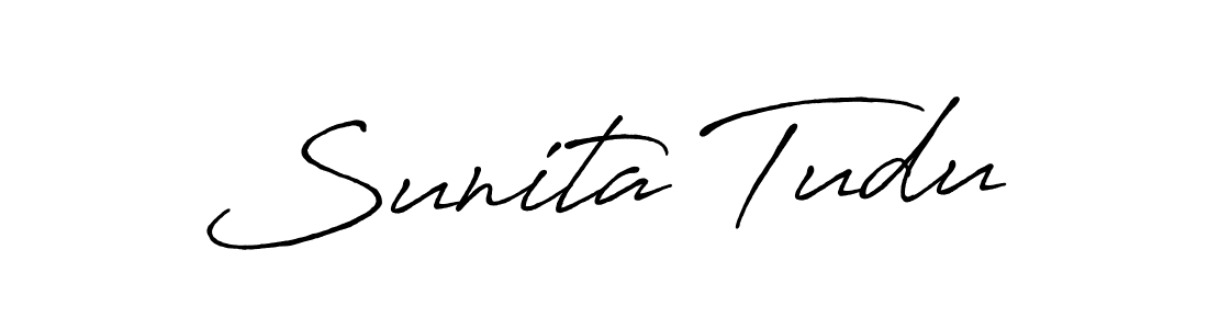 Make a beautiful signature design for name Sunita Tudu. With this signature (Antro_Vectra_Bolder) style, you can create a handwritten signature for free. Sunita Tudu signature style 7 images and pictures png