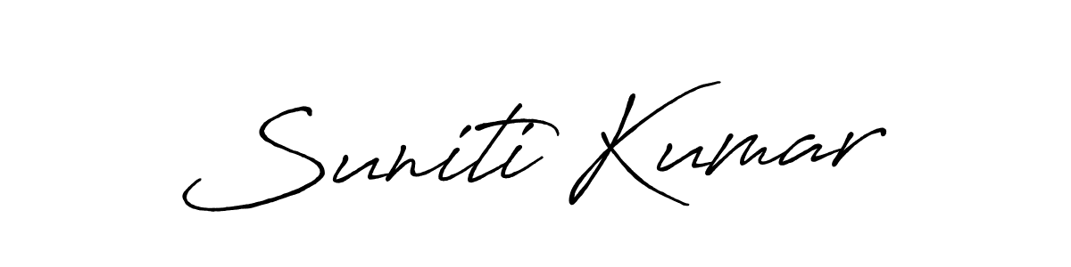 Make a beautiful signature design for name Suniti Kumar. With this signature (Antro_Vectra_Bolder) style, you can create a handwritten signature for free. Suniti Kumar signature style 7 images and pictures png