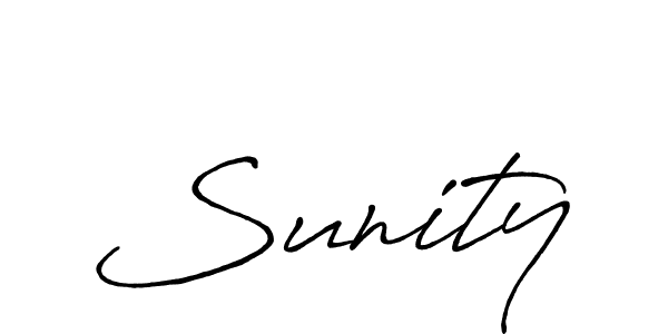 Sunity stylish signature style. Best Handwritten Sign (Antro_Vectra_Bolder) for my name. Handwritten Signature Collection Ideas for my name Sunity. Sunity signature style 7 images and pictures png