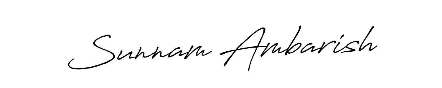 Create a beautiful signature design for name Sunnam Ambarish. With this signature (Antro_Vectra_Bolder) fonts, you can make a handwritten signature for free. Sunnam Ambarish signature style 7 images and pictures png