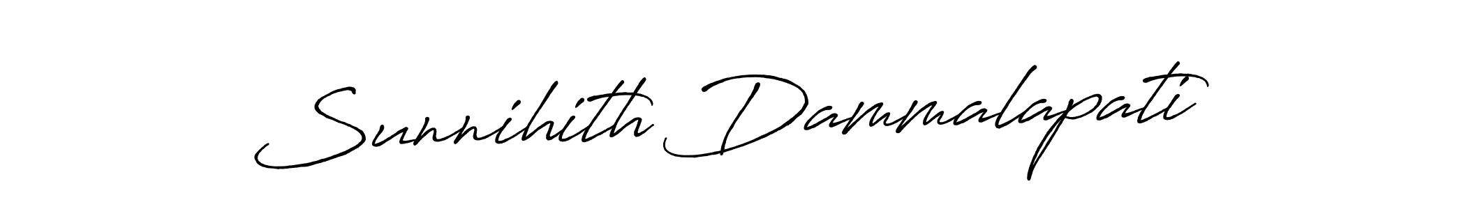 How to make Sunnihith Dammalapati name signature. Use Antro_Vectra_Bolder style for creating short signs online. This is the latest handwritten sign. Sunnihith Dammalapati signature style 7 images and pictures png