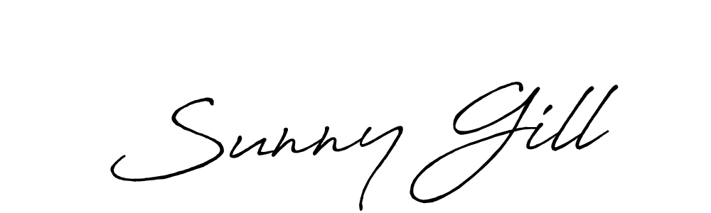 Sunny Gill stylish signature style. Best Handwritten Sign (Antro_Vectra_Bolder) for my name. Handwritten Signature Collection Ideas for my name Sunny Gill. Sunny Gill signature style 7 images and pictures png