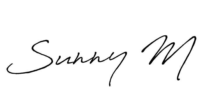 Use a signature maker to create a handwritten signature online. With this signature software, you can design (Antro_Vectra_Bolder) your own signature for name Sunny M. Sunny M signature style 7 images and pictures png