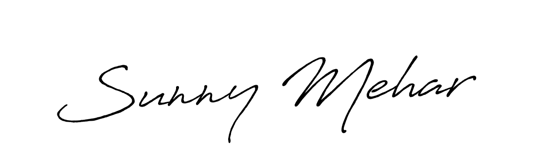 Sunny Mehar stylish signature style. Best Handwritten Sign (Antro_Vectra_Bolder) for my name. Handwritten Signature Collection Ideas for my name Sunny Mehar. Sunny Mehar signature style 7 images and pictures png