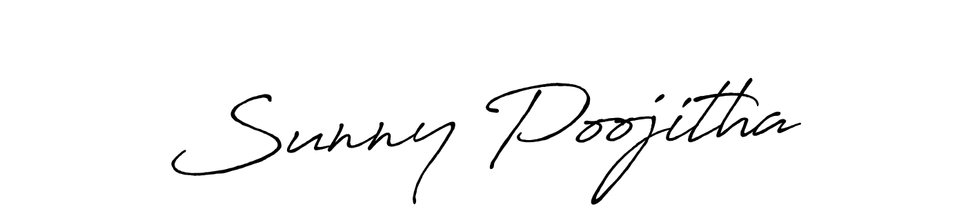 Make a short Sunny Poojitha signature style. Manage your documents anywhere anytime using Antro_Vectra_Bolder. Create and add eSignatures, submit forms, share and send files easily. Sunny Poojitha signature style 7 images and pictures png