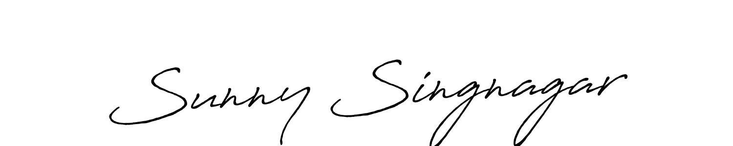 Sunny Singnagar stylish signature style. Best Handwritten Sign (Antro_Vectra_Bolder) for my name. Handwritten Signature Collection Ideas for my name Sunny Singnagar. Sunny Singnagar signature style 7 images and pictures png
