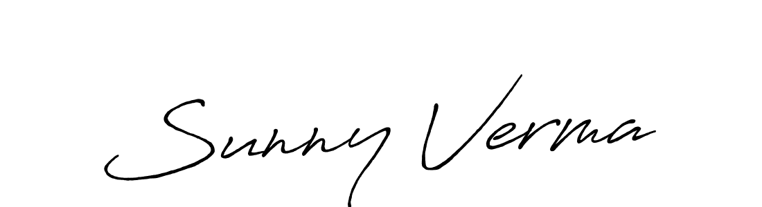 Design your own signature with our free online signature maker. With this signature software, you can create a handwritten (Antro_Vectra_Bolder) signature for name Sunny Verma. Sunny Verma signature style 7 images and pictures png