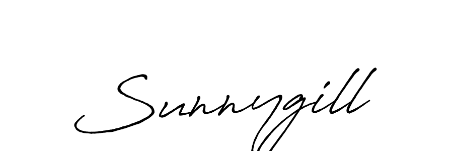 if you are searching for the best signature style for your name Sunnygill. so please give up your signature search. here we have designed multiple signature styles  using Antro_Vectra_Bolder. Sunnygill signature style 7 images and pictures png