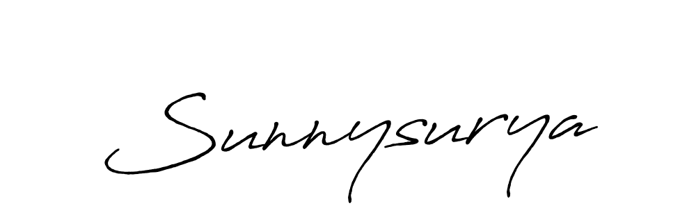 Make a beautiful signature design for name Sunnysurya. With this signature (Antro_Vectra_Bolder) style, you can create a handwritten signature for free. Sunnysurya signature style 7 images and pictures png