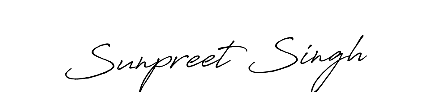 How to make Sunpreet Singh name signature. Use Antro_Vectra_Bolder style for creating short signs online. This is the latest handwritten sign. Sunpreet Singh signature style 7 images and pictures png