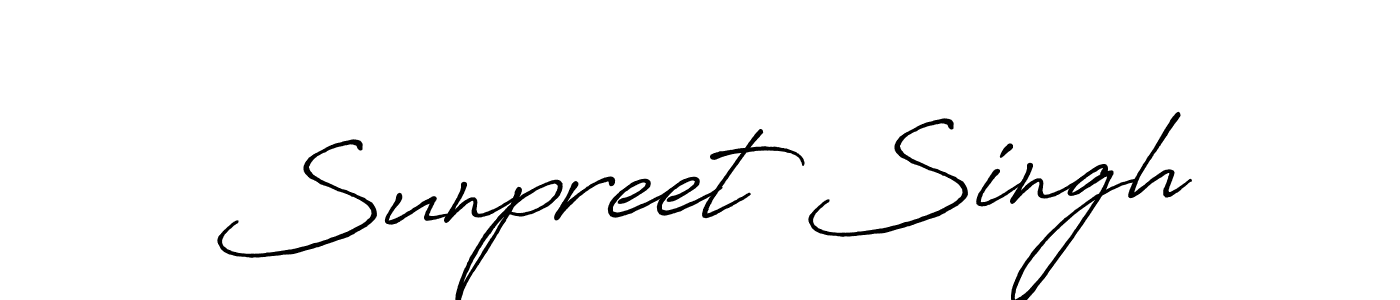 How to make Sunpreet Singh name signature. Use Antro_Vectra_Bolder style for creating short signs online. This is the latest handwritten sign. Sunpreet Singh signature style 7 images and pictures png