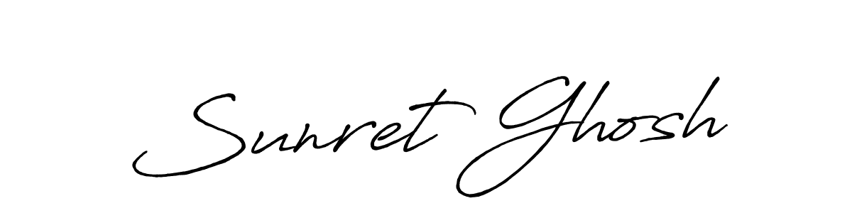 How to make Sunret Ghosh name signature. Use Antro_Vectra_Bolder style for creating short signs online. This is the latest handwritten sign. Sunret Ghosh signature style 7 images and pictures png