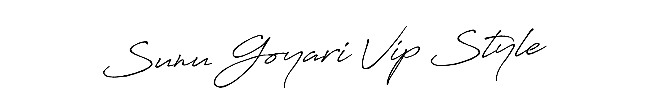 Create a beautiful signature design for name Sunu Goyari Vip Style. With this signature (Antro_Vectra_Bolder) fonts, you can make a handwritten signature for free. Sunu Goyari Vip Style signature style 7 images and pictures png