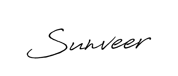 Make a beautiful signature design for name Sunveer. With this signature (Antro_Vectra_Bolder) style, you can create a handwritten signature for free. Sunveer signature style 7 images and pictures png